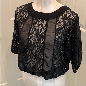 Black sheer lace top